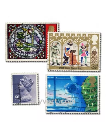 GRANDE BRETAGNE : pochette de 1000 timbres (Oblitérés)