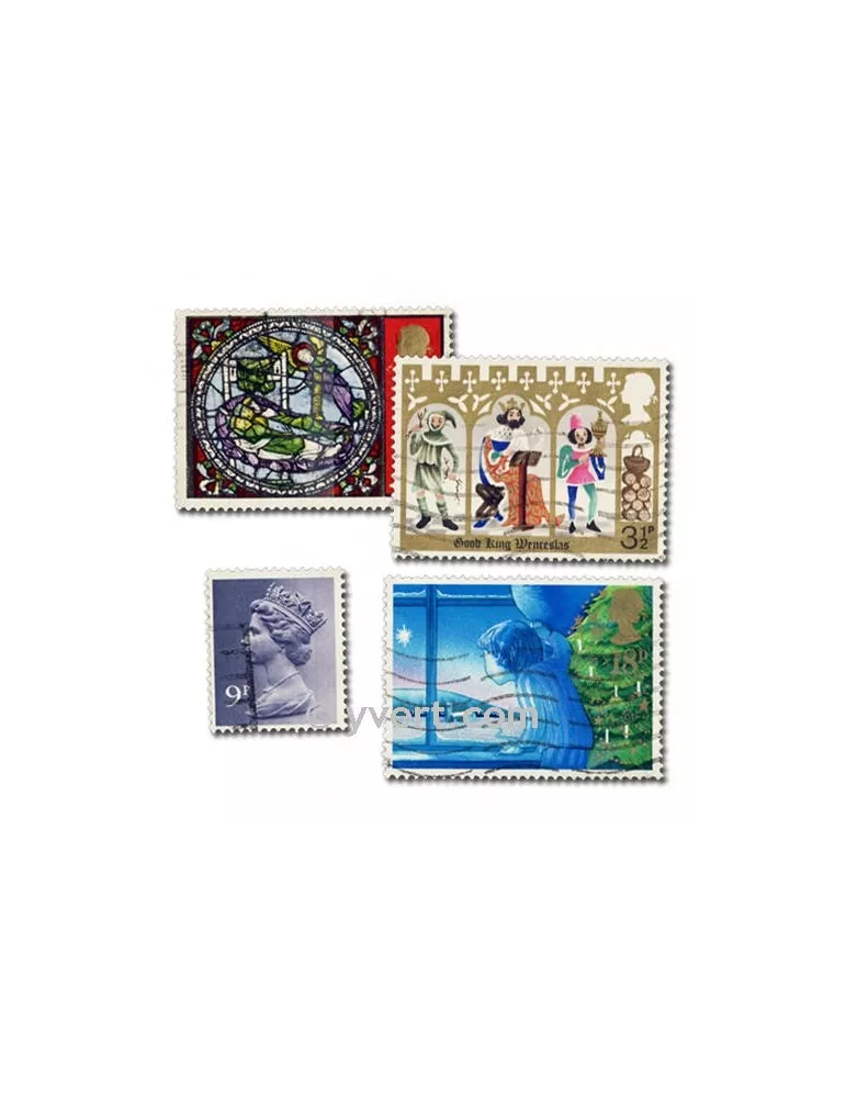 GRANDE BRETAGNE : pochette de 1000 timbres (Oblitérés)