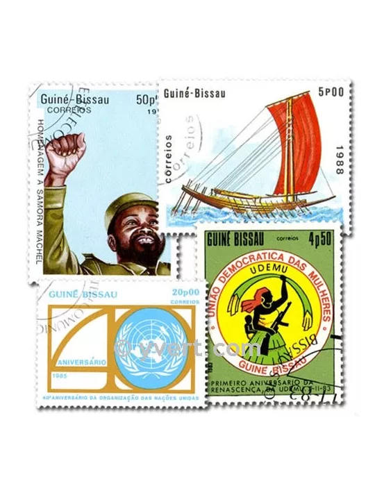 GUINEE BISSAU : pochette de 200 timbres (Oblitérés)