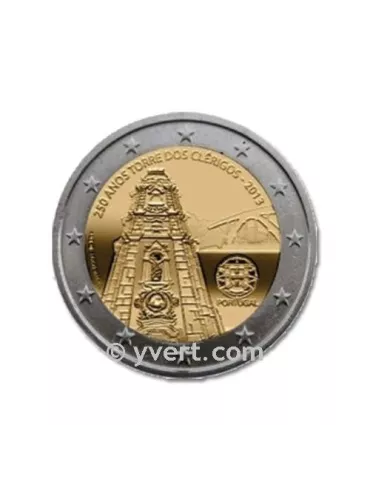2 EURO COMMEMORATIVE 2013 : PORTUGAL (250e anniversaire de la construction de la Tour des Clercs)