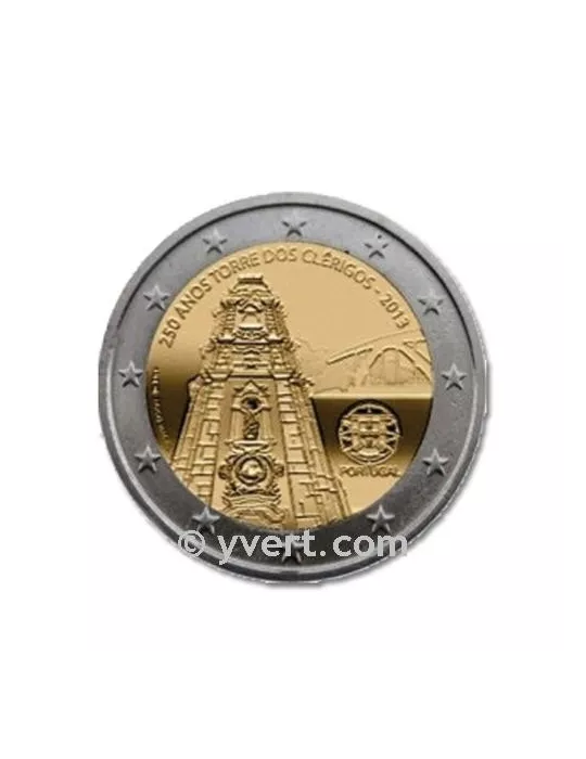 2 EURO COMMEMORATIVE 2013 : PORTUGAL (250e anniversaire de la construction de la Tour des Clercs)