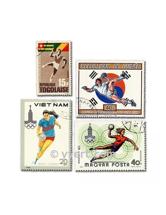 HAND BALL : pochette de 25 timbres (Oblitérés)