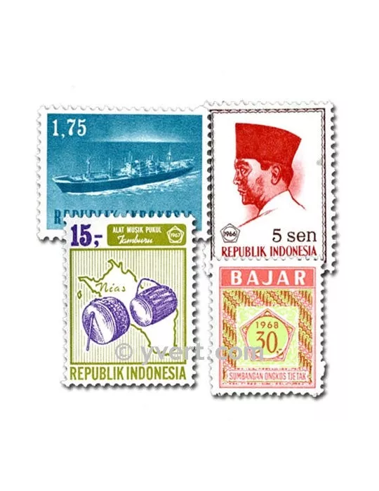 INDONESIE : pochette de 300 timbres (Oblitérés)