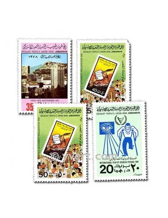LIBYE : pochette de 200 timbres (Oblitérés)