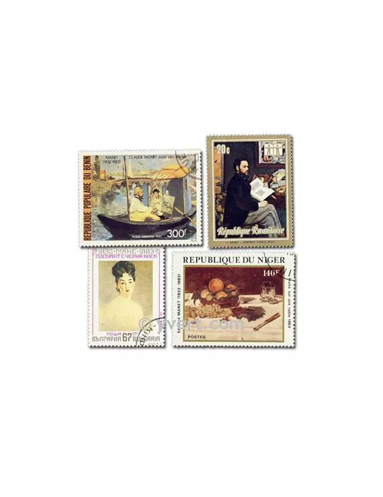 MANET : pochette de 15 timbres (Oblitérés)