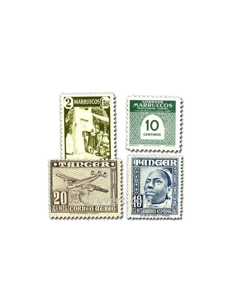 MAROC ESPAGNOL : pochette de 50 timbres (Oblitérés)