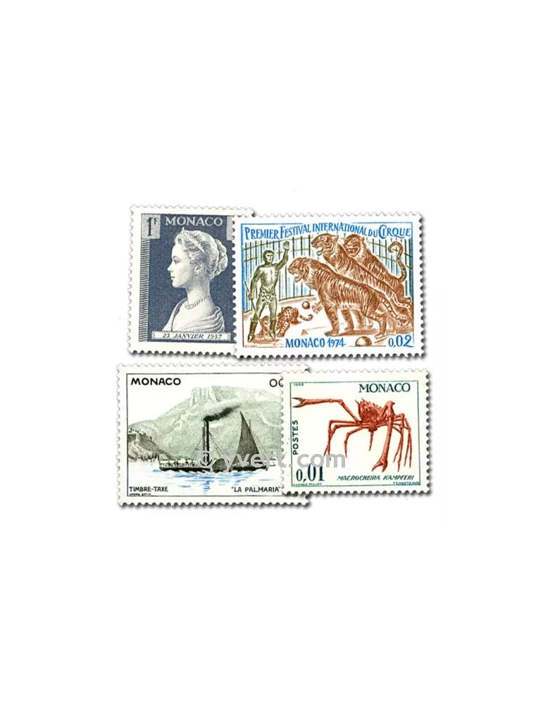 MONACO : pochette de 500 timbres (Oblitérés)