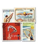 NATATION : pochette de 100 timbres (Oblitérés)