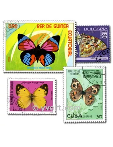 PAPILLONS : pochette de 700 timbres (Oblitérés)