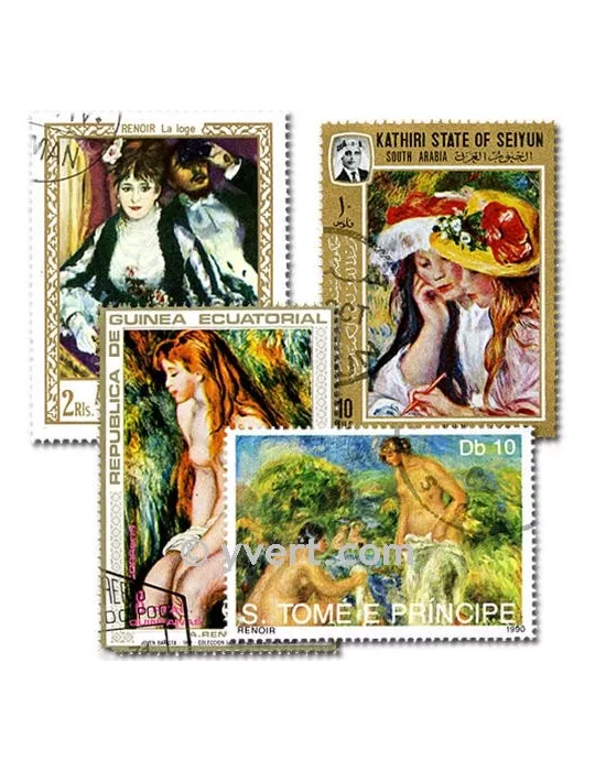 RENOIR : pochette de 25 timbres (Oblitérés)