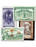 REPUBLIQUE DOMINICAINE : pochette de 50 timbres (Oblitérés)
