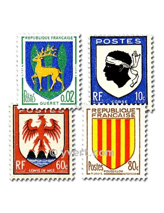 RF BLASONS : pochette de 50 timbres (Oblitérés)