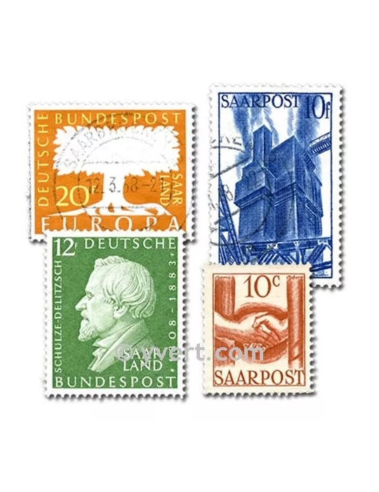 SARRE : pochette de 100 timbres (Oblitérés)