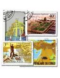 SEPT MERVEILLES DU MONDE : pochette de 25 timbres (Oblitérés)