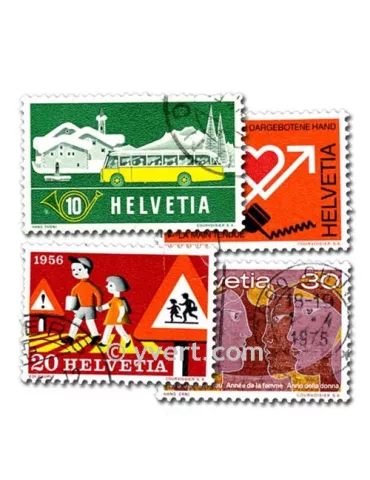 SUISSE : pochette de 500 timbres (Oblitérés)