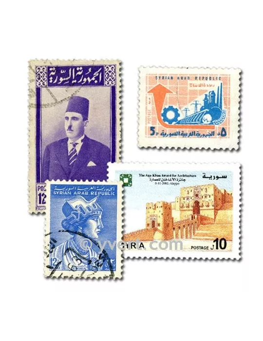 SYRIE : pochette de 100 timbres (Oblitérés)