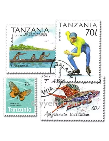 TANZANIE : pochette de 200 timbres (Oblitérés)