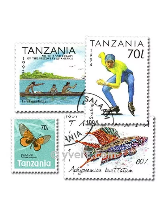 TANZANIE : pochette de 200 timbres (Oblitérés)