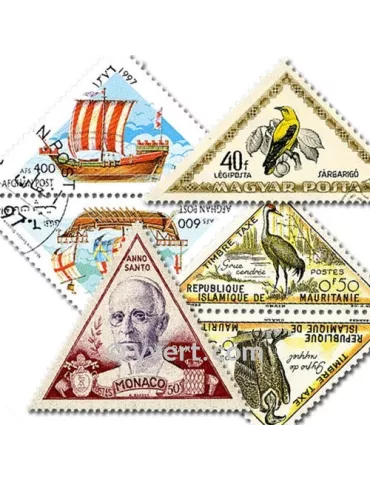 TRIANGLES : pochette de 100 timbres (Oblitérés)