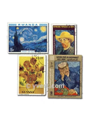 VAN GOGH : pochette de 25 timbres (Oblitérés)