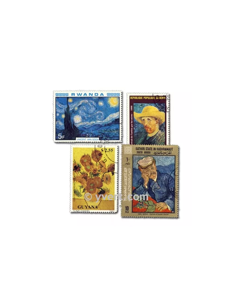 VAN GOGH : pochette de 25 timbres (Oblitérés)