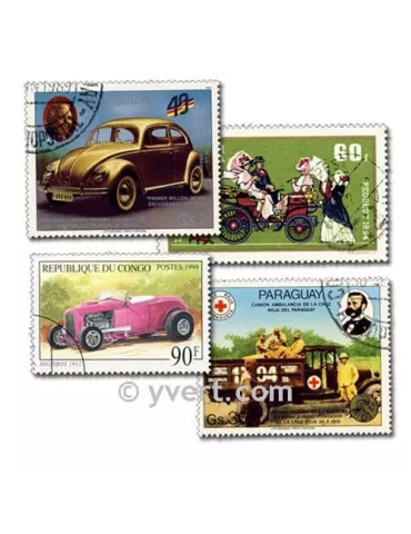 VOITURES : pochette de 200 timbres (Oblitérés)