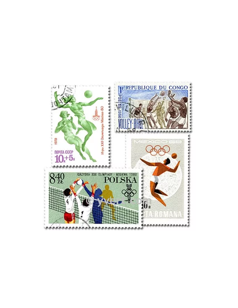 VOLLEY : pochette de 25 timbres (Oblitérés)