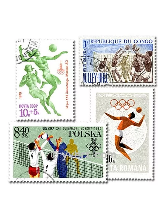 VOLLEY : pochette de 25 timbres (Oblitérés)