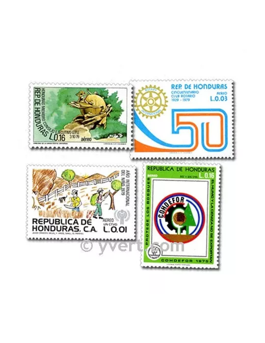 HONDURAS : pochette de 25 timbres (Oblitérés)