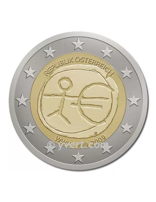 2 EURO COMMEMORATIVE 2009 : AUTRICHE (10e anniversaire de l´Union Économique et Monétaire)