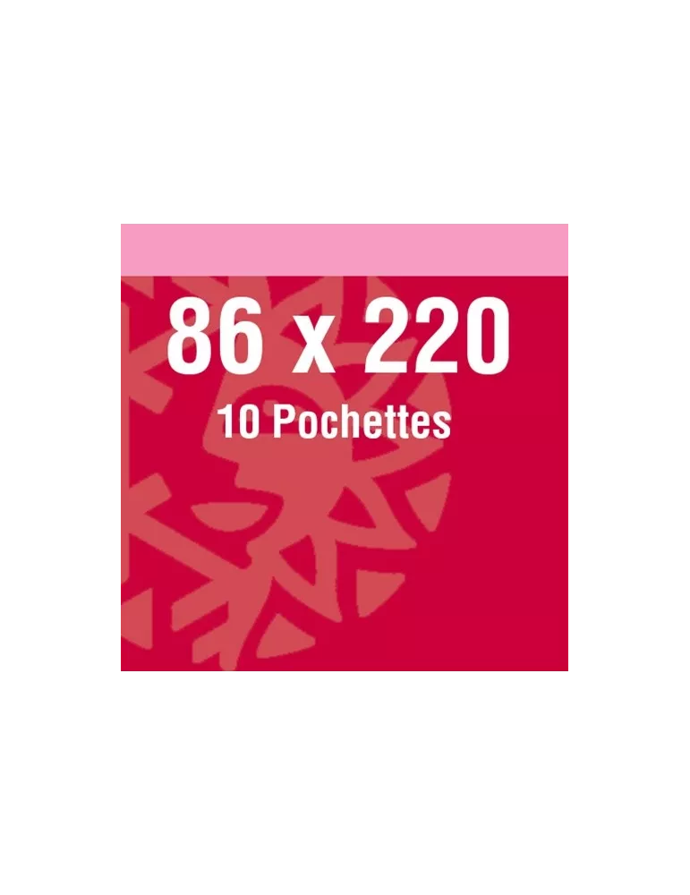 Pochettes double soudure - Lxh:86x220mm (Fond noir)