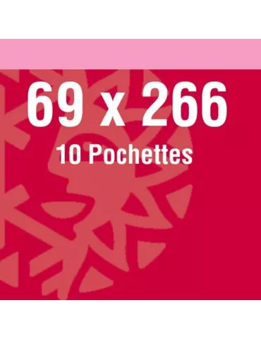 Pochettes double soudure - Lxh:69x266mm (Fond noir)