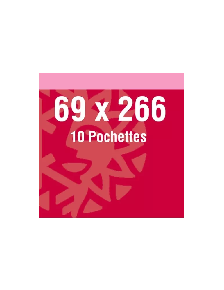 Pochettes double soudure - Lxh:69x266mm (Fond noir)