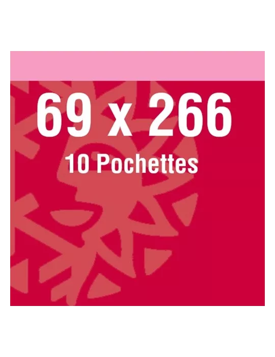 Pochettes double soudure - Lxh:69x266mm (Fond noir)