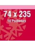 Pochettes double soudure - Lxh:74x235mm (Fond noir)