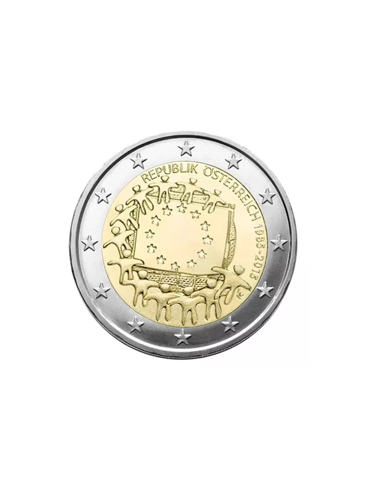 2 EURO COMMEMORATIVE 2015 : AUTRICHE (30E ANNIVERSAIRE DU DRAPEAU EUROPEEN)