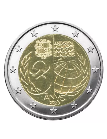 BU : 2 EURO COMMEMORATIVE 2023 : ANDORRE (30 ans de l'entrée à l'ONU) 2