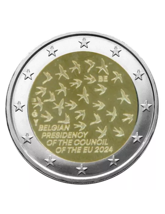 BU : 2 EURO COMMEMORATIVE 2024 COINCARD : BELGIQUE - PRESIDENCE DE L'UE (Version flamande)