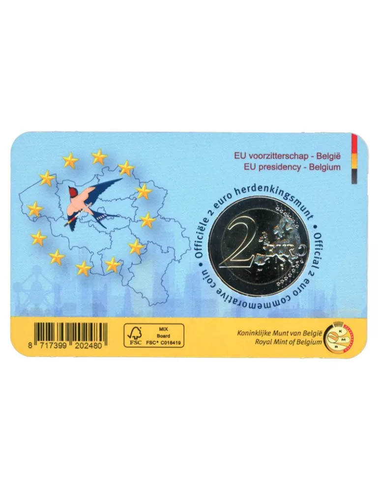 BU : 2 EURO COMMEMORATIVE 2024 COINCARD : BELGIQUE - PRESIDENCE DE L'UE (Version flamande)