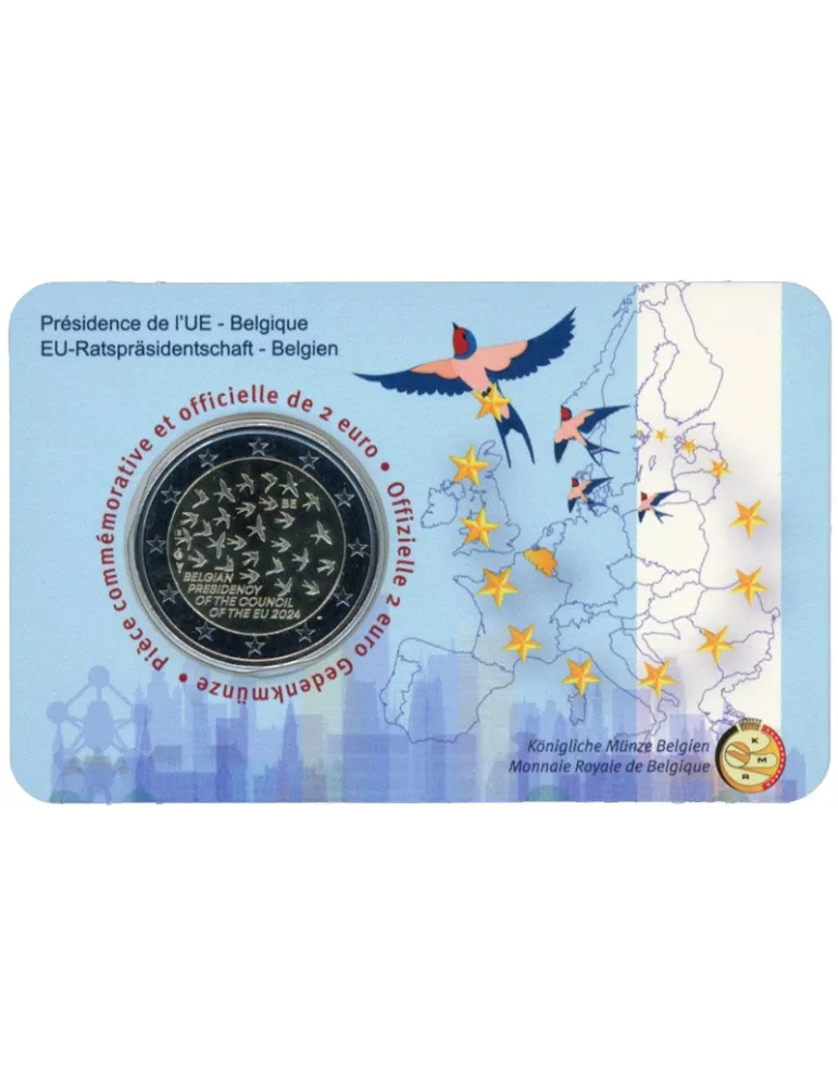 BU : 2 EURO COMMEMORATIVE 2024 COINCARD : BELGIQUE - PRESIDENCE DE L'UE (Version francophone)