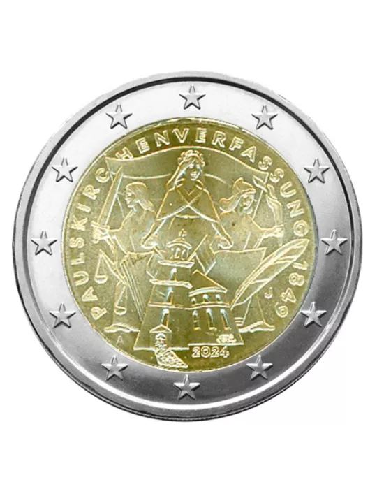 2 EURO COMMEMORATIVE 2024 : ALLEMAGNE (175 ANS DE LA CONSTITUTION DE L'EGLISE SAINT-PAUL)