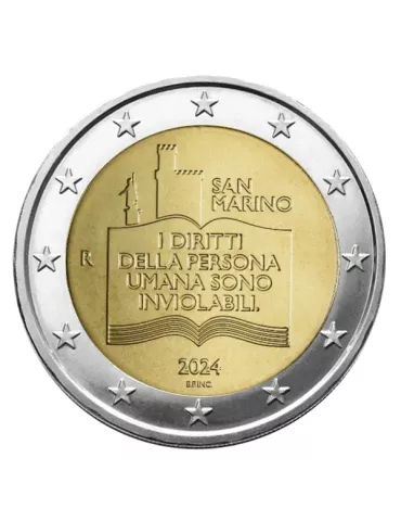 BU : 2 EURO COMMEMORATIVE 2024 : SAINT-MARIN (Déclaration des droits des citoyens) 2