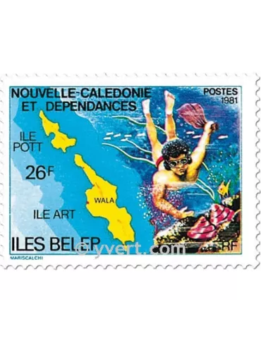 n° 445 - Timbre Nelle-Calédonie Poste 2