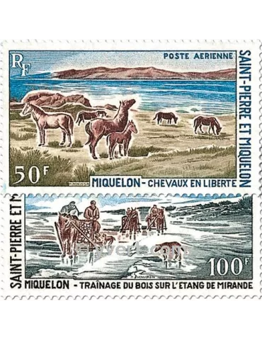 n° 44/45 - Timbre Saint-Pierre et Miquelon Poste aérienne 2