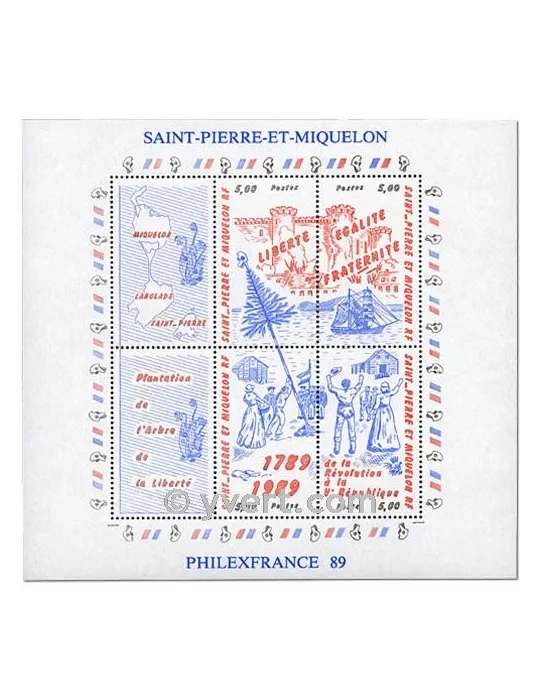 n° 3 - Timbre Saint-Pierre et Miquelon Bloc et feuillet