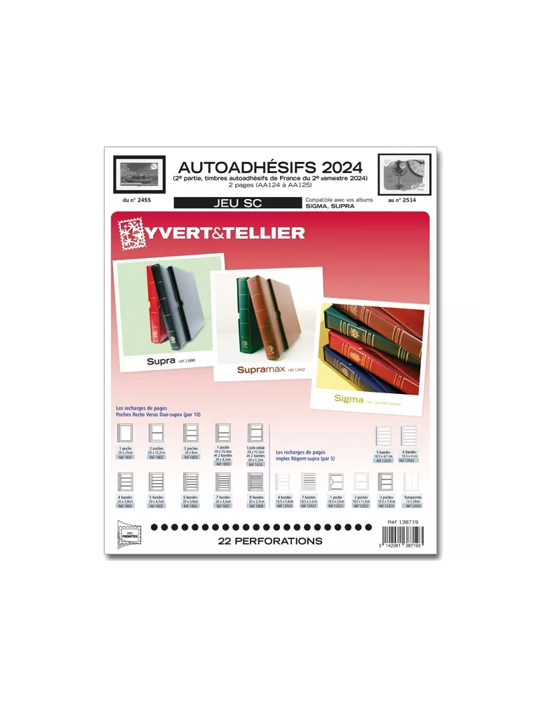 FRANCE AUTOADHESIFS SC : 2024 - 2E SEMESTRE (JEUX AVEC POCHETTES)