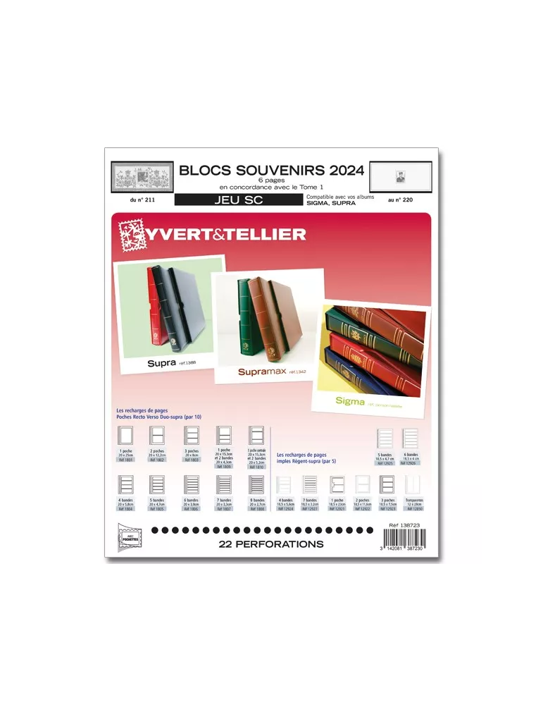 BLOCS SOUVENIRS SC : 2024 (JEUX AVEC POCHETTES)
