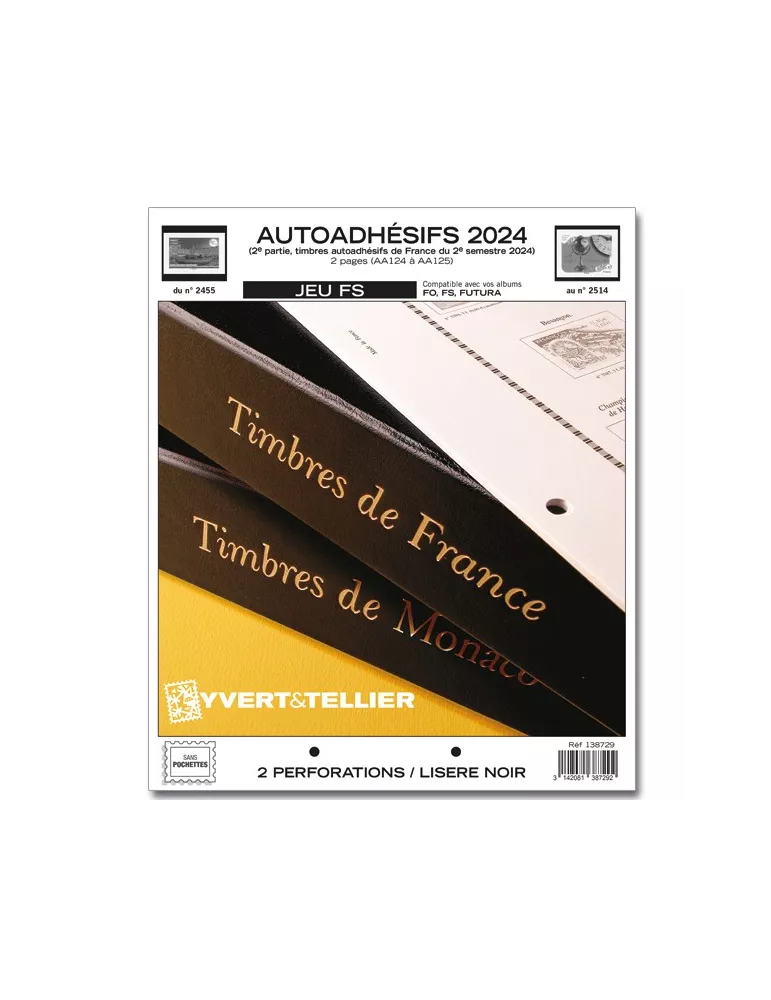FRANCE AUTOADHESIFS FS : 2024 - 2E SEMESTRE (JEUX SANS POCHETTES)