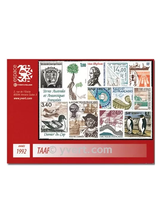 n° 163/170+PA120A/24 - Timbre TAAF Année complète (1992)