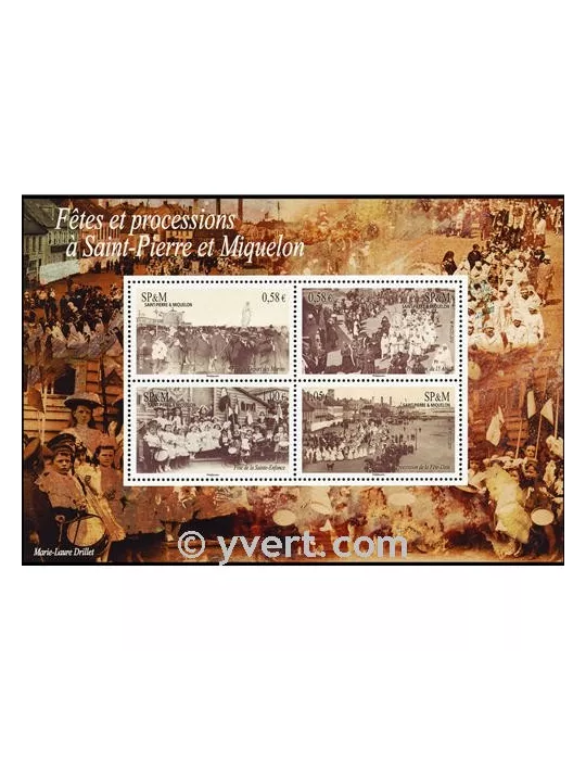 n° 15 - Timbre Saint-Pierre et Miquelon Bloc et feuillets